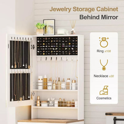 3-in-1 kaptafel met LED-spiegel en opbergkruk